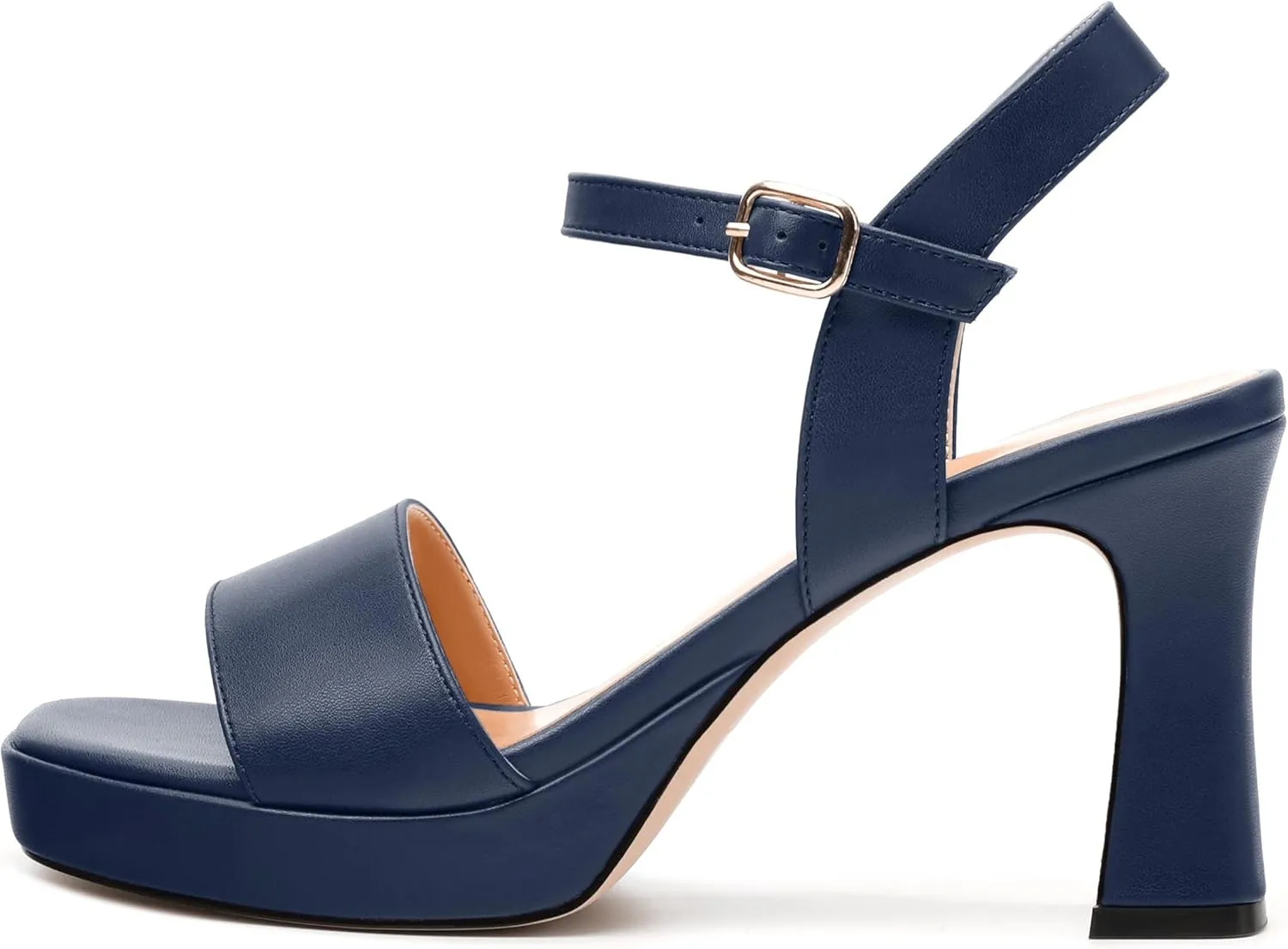 Womens Block High Heel Platform Sandals, Open Toe Ankle Strap Comfort Sandals, Womens Dressy Sandals