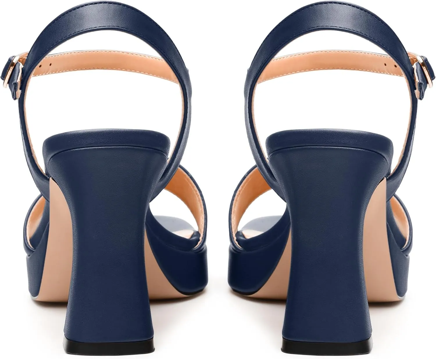 Womens Block High Heel Platform Sandals, Open Toe Ankle Strap Comfort Sandals, Womens Dressy Sandals