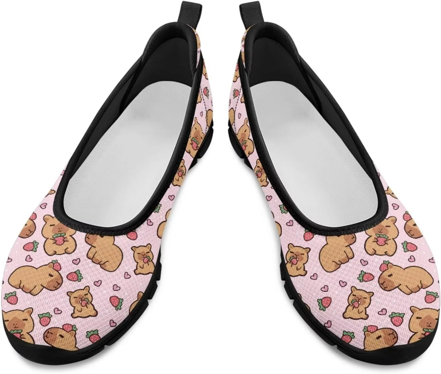 Womens Comfort Mesh Loafers Classic Slip-Ons Casual Bussiness Shoes Lightweight Walking Flats Everyday Work Shoes Black Sole