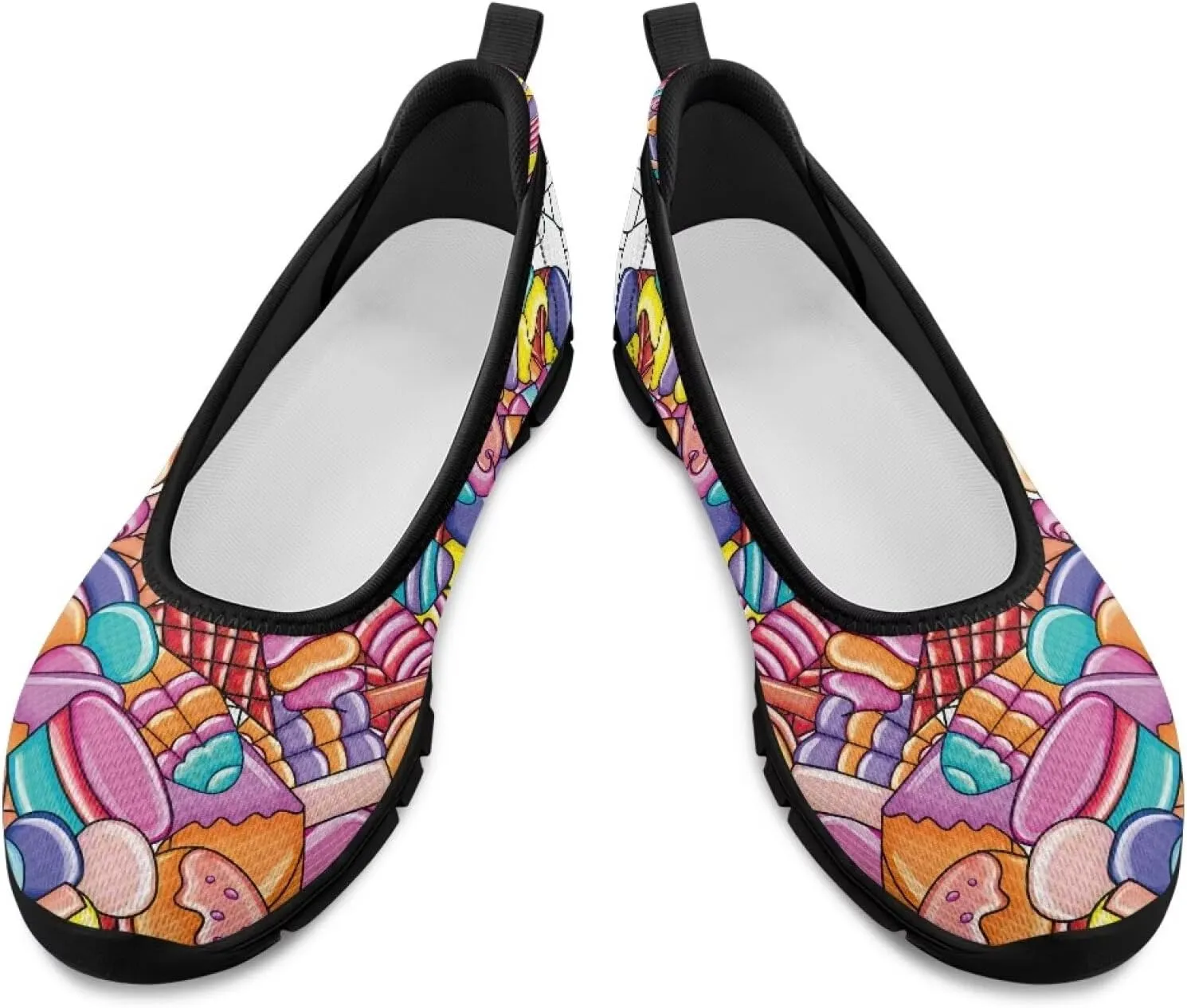 Womens Comfort Mesh Loafers Classic Slip-Ons Casual Bussiness Shoes Lightweight Walking Flats Everyday Work Shoes Black Sole