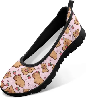 Womens Comfort Mesh Loafers Classic Slip-Ons Casual Bussiness Shoes Lightweight Walking Flats Everyday Work Shoes Black Sole