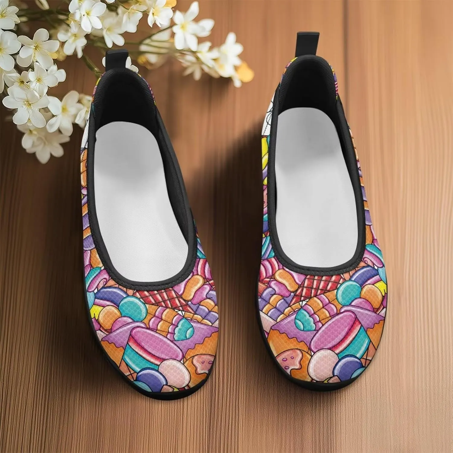 Womens Comfort Mesh Loafers Classic Slip-Ons Casual Bussiness Shoes Lightweight Walking Flats Everyday Work Shoes Black Sole