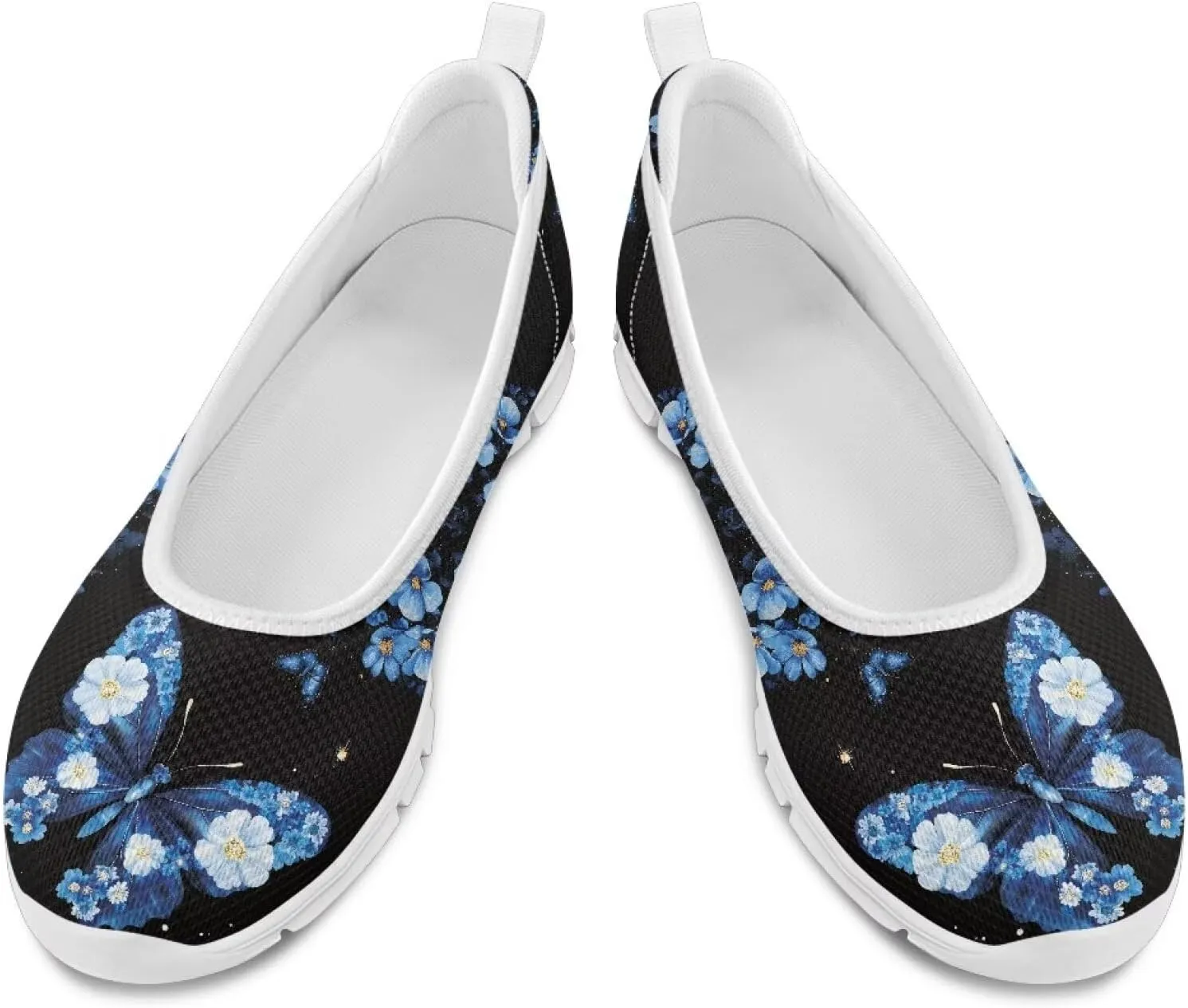 Womens Comfort Mesh Loafers Classic Slip-Ons Casual Bussiness Shoes Lightweight Walking Flats Everyday Work Shoes White Sole