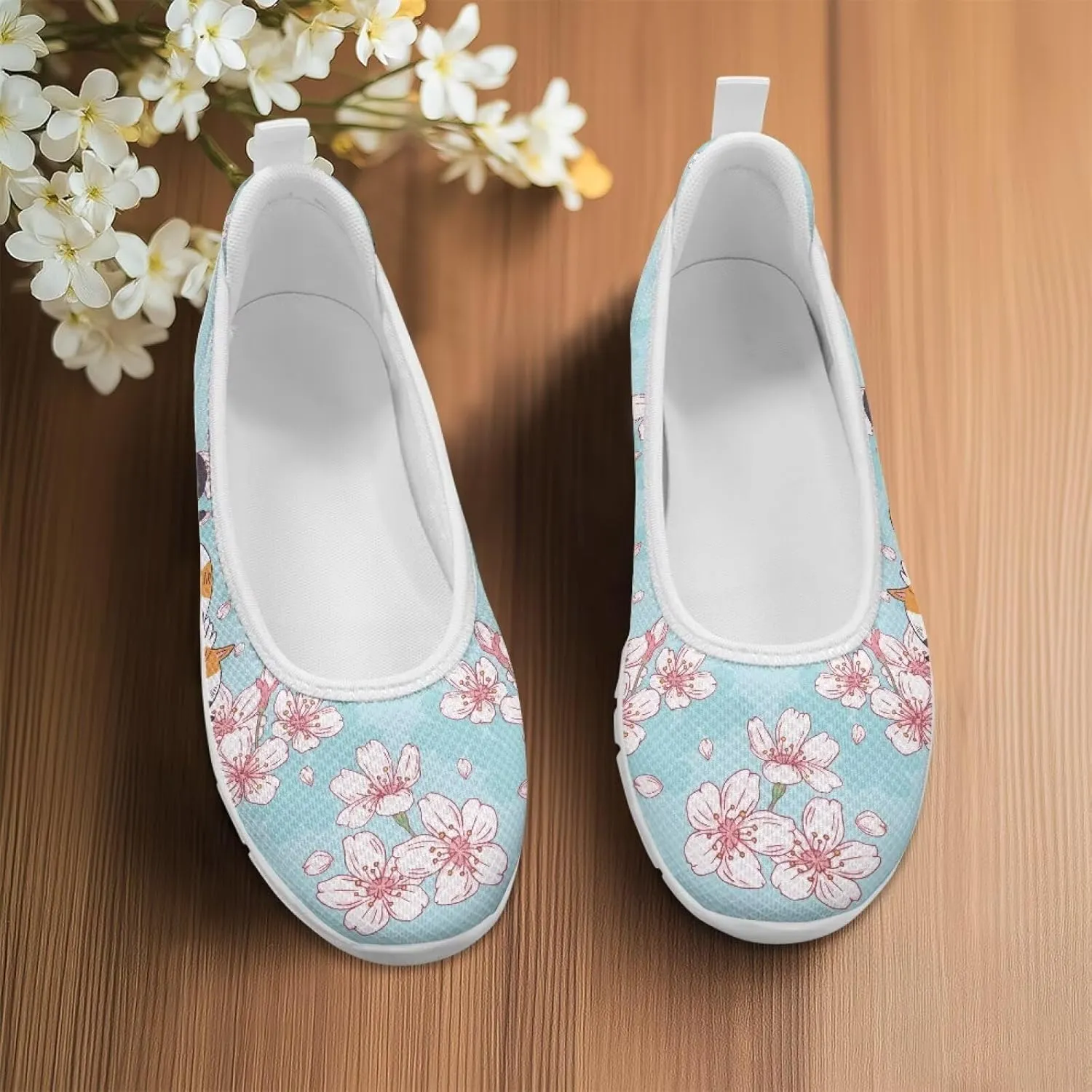 Womens Comfort Mesh Loafers Classic Slip-Ons Casual Bussiness Shoes Lightweight Walking Flats Everyday Work Shoes White Sole