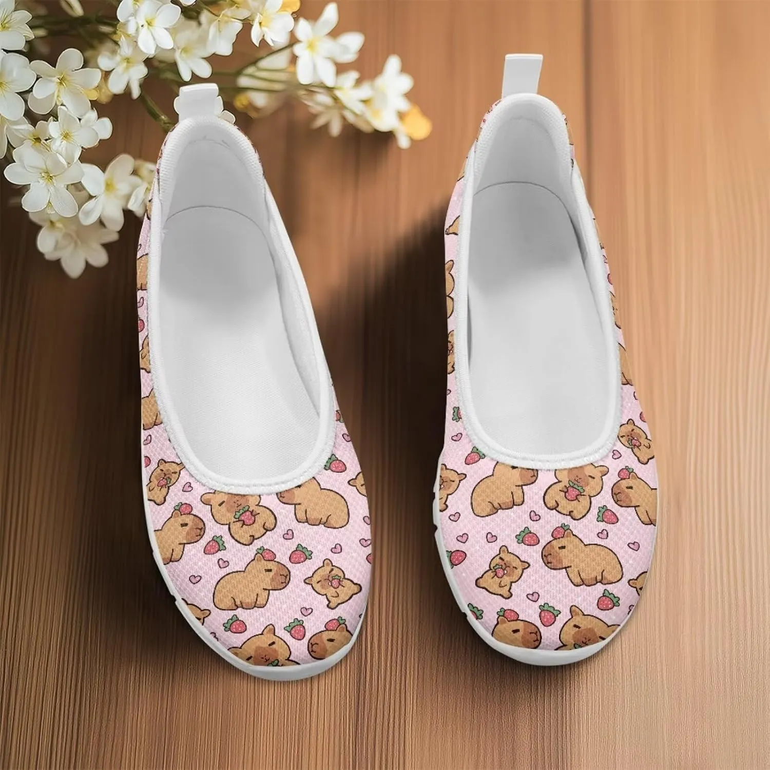 Womens Comfort Mesh Loafers Classic Slip-Ons Casual Bussiness Shoes Lightweight Walking Flats Everyday Work Shoes White Sole