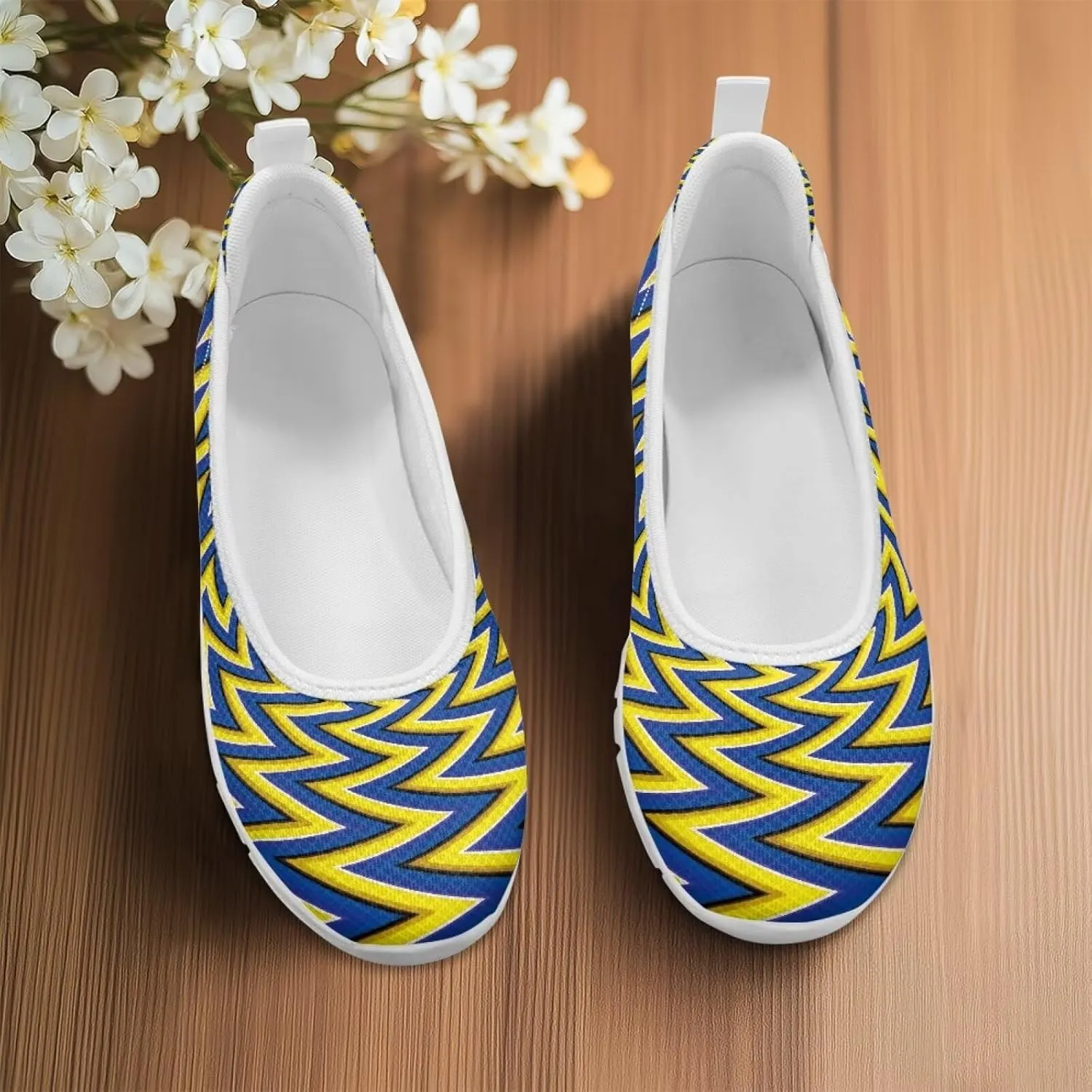 Womens Comfort Mesh Loafers Classic Slip-Ons Casual Bussiness Shoes Lightweight Walking Flats Everyday Work Shoes White Sole