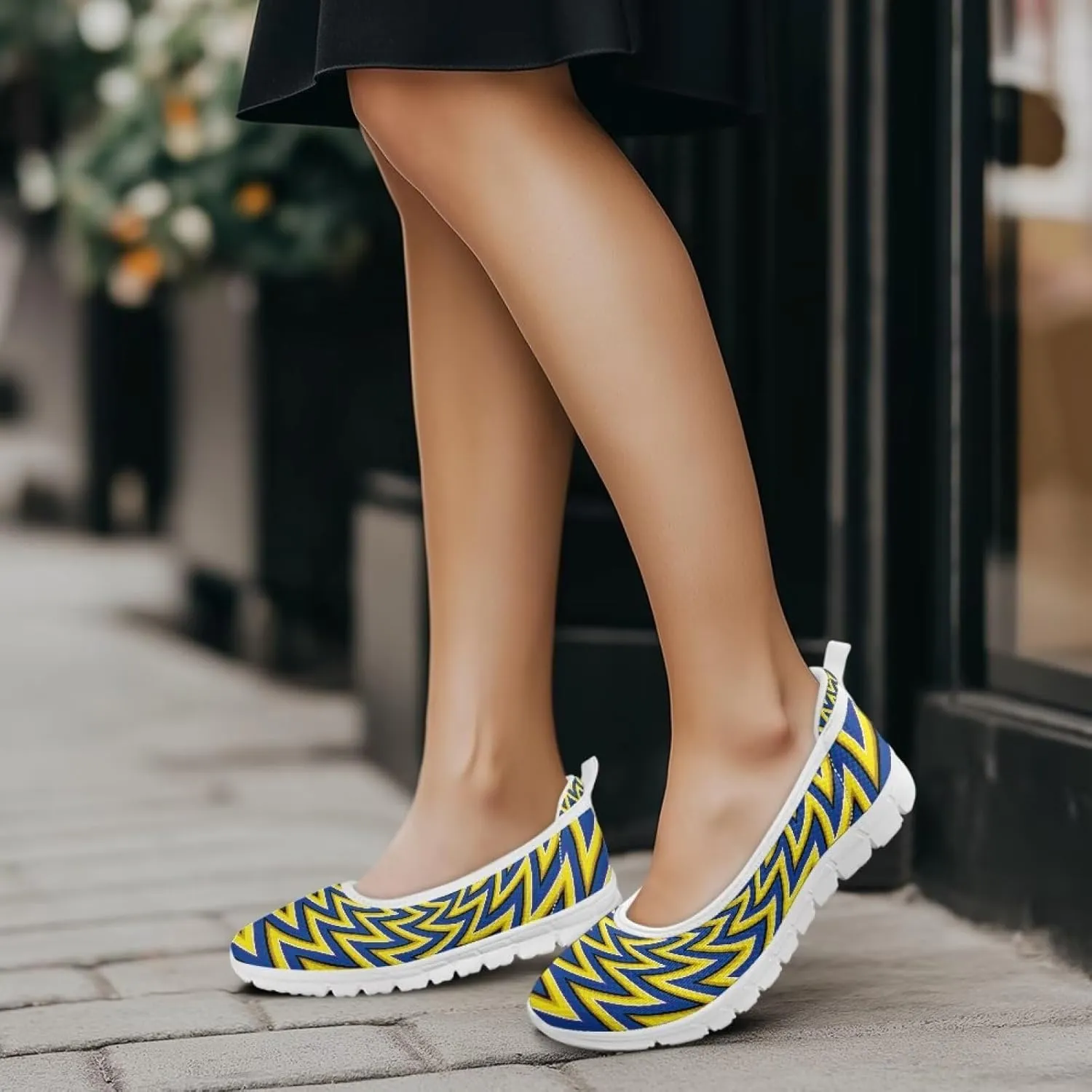 Womens Comfort Mesh Loafers Classic Slip-Ons Casual Bussiness Shoes Lightweight Walking Flats Everyday Work Shoes White Sole