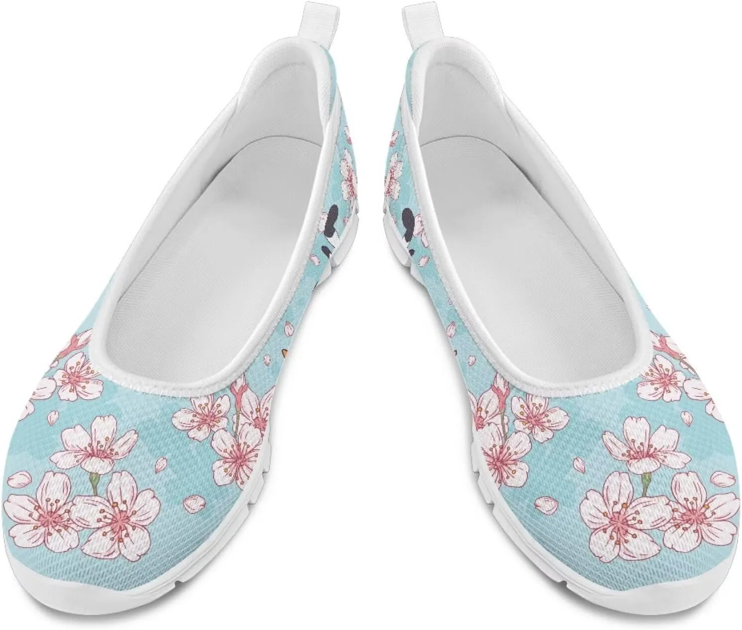 Womens Comfort Mesh Loafers Classic Slip-Ons Casual Bussiness Shoes Lightweight Walking Flats Everyday Work Shoes White Sole