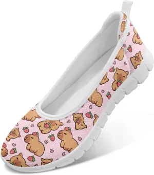 Womens Comfort Mesh Loafers Classic Slip-Ons Casual Bussiness Shoes Lightweight Walking Flats Everyday Work Shoes White Sole