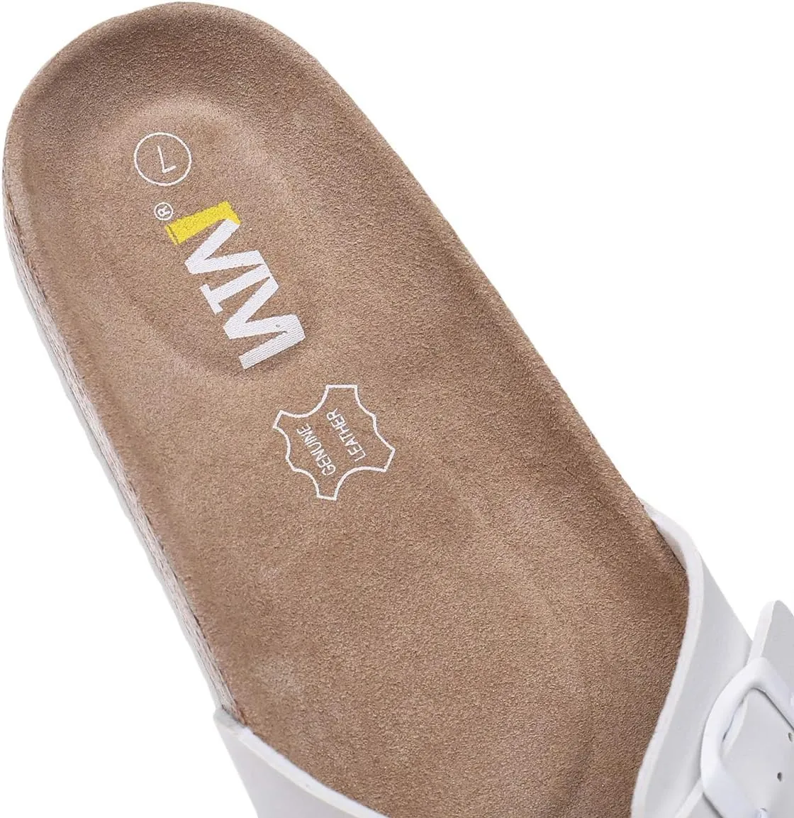 Women's Cork Footbed Sandals Cow Suede Slide Sandals for Women with Adjustable Strap Buckle Open Toe Beach Sandals