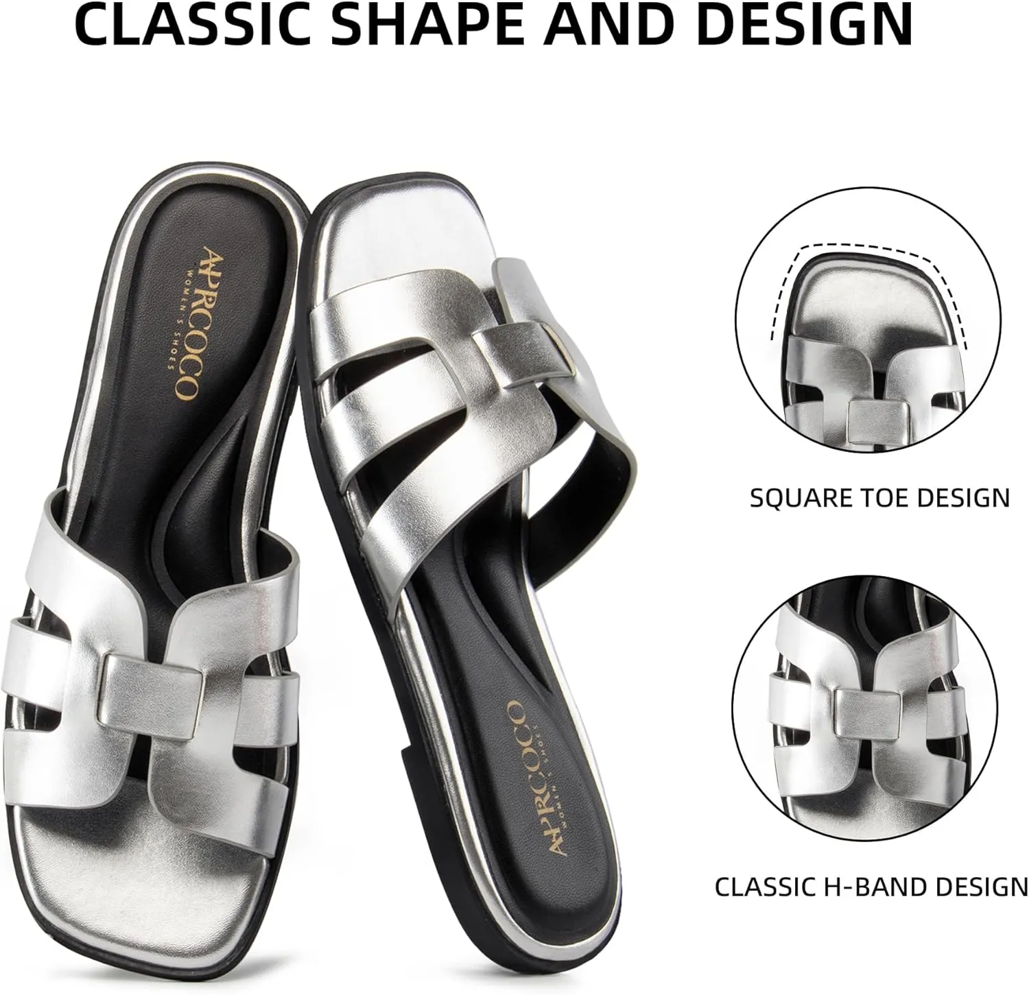 Women's Flat Sandals Casual Slip On Cross Band Sandals for Women Summer Dressy Slide Beach Sandal