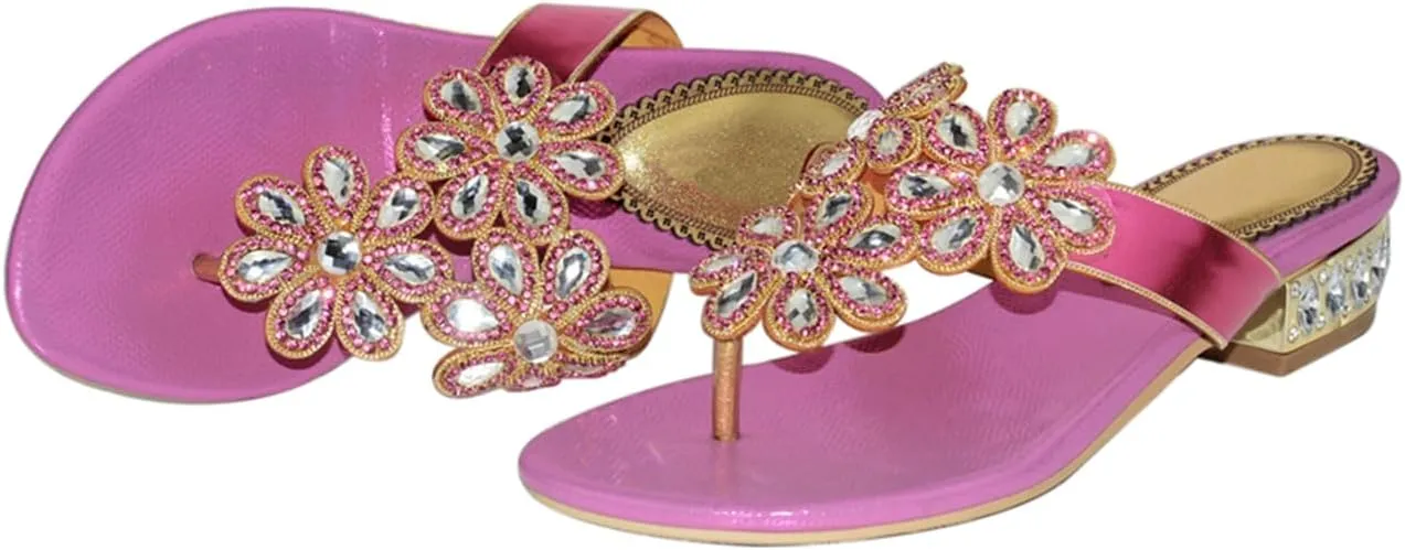 Women's Glitter Rhinestone Flip Flop Sandals Jeweled Sandals Summer Casual Sandals Womens Mules Sandals