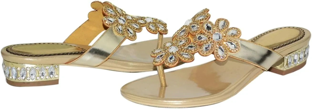 Women's Glitter Rhinestone Flip Flop Sandals Jeweled Sandals Summer Casual Sandals Womens Mules Sandals