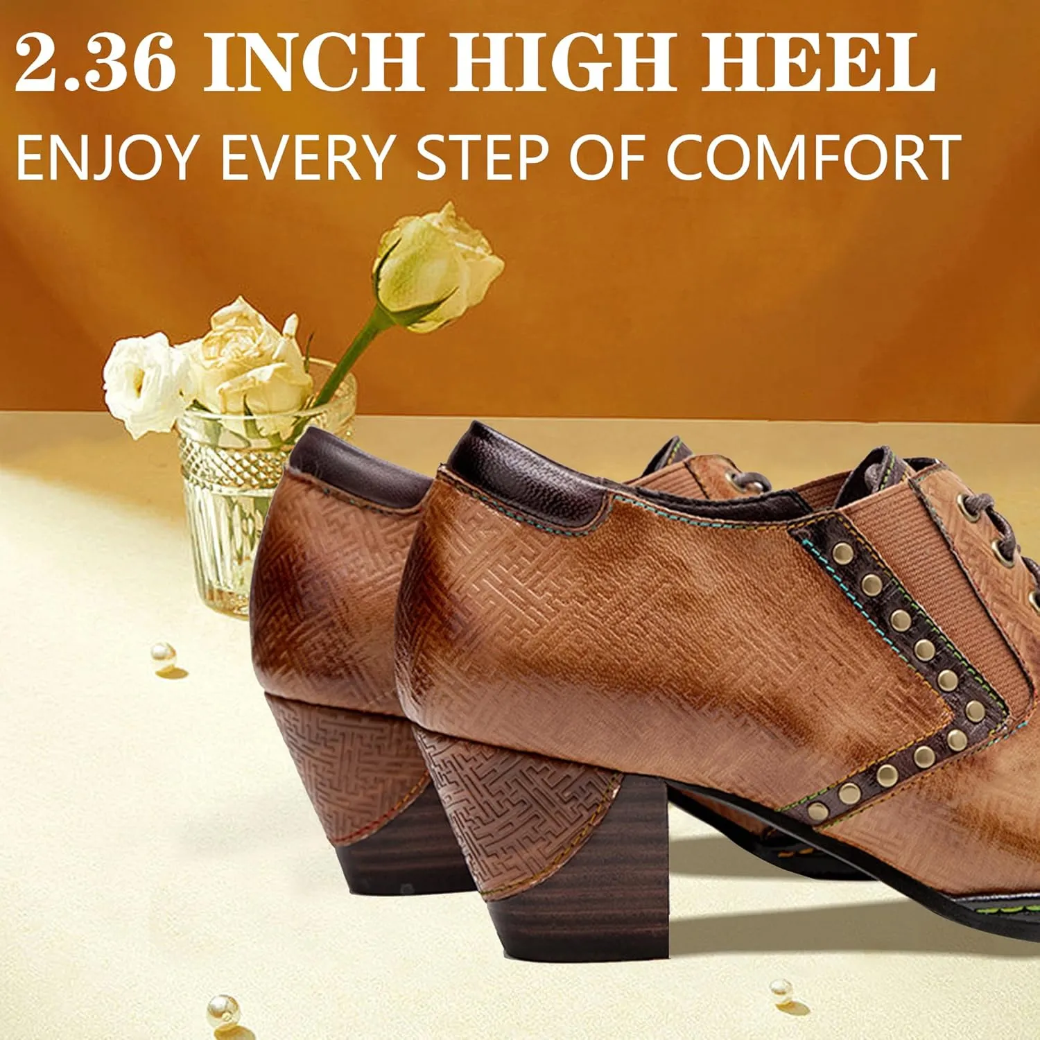 Women's Handmade Lambskin Oxford Loafers Shoes with Retro Ethnic Printed Style, Brock Design for Casual and Fashion Collegiate Style