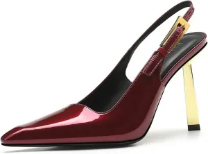 Women's High Heel Sandals Patent leather Needle Buckle Shallow Mouth Sexy Fashion Banquet Shoes