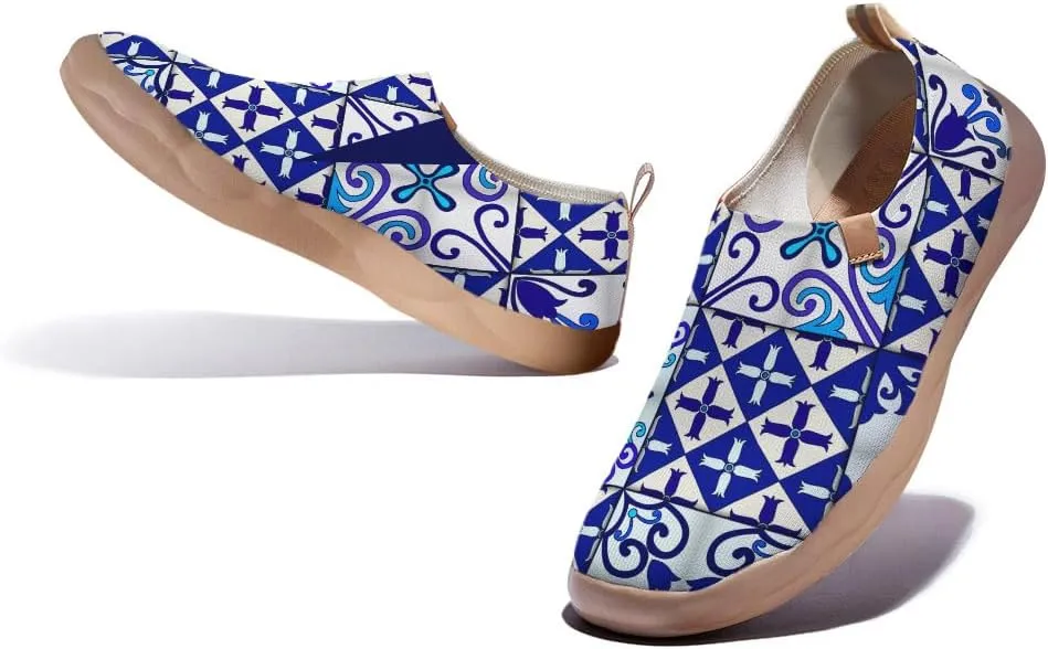 Women's Knitted Casual Loafers Art Painted Slip On Walking Shoes Lightweight Comfort Travel Sneakers