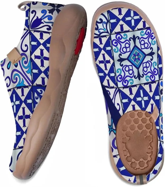 Women's Knitted Casual Loafers Art Painted Slip On Walking Shoes Lightweight Comfort Travel Sneakers