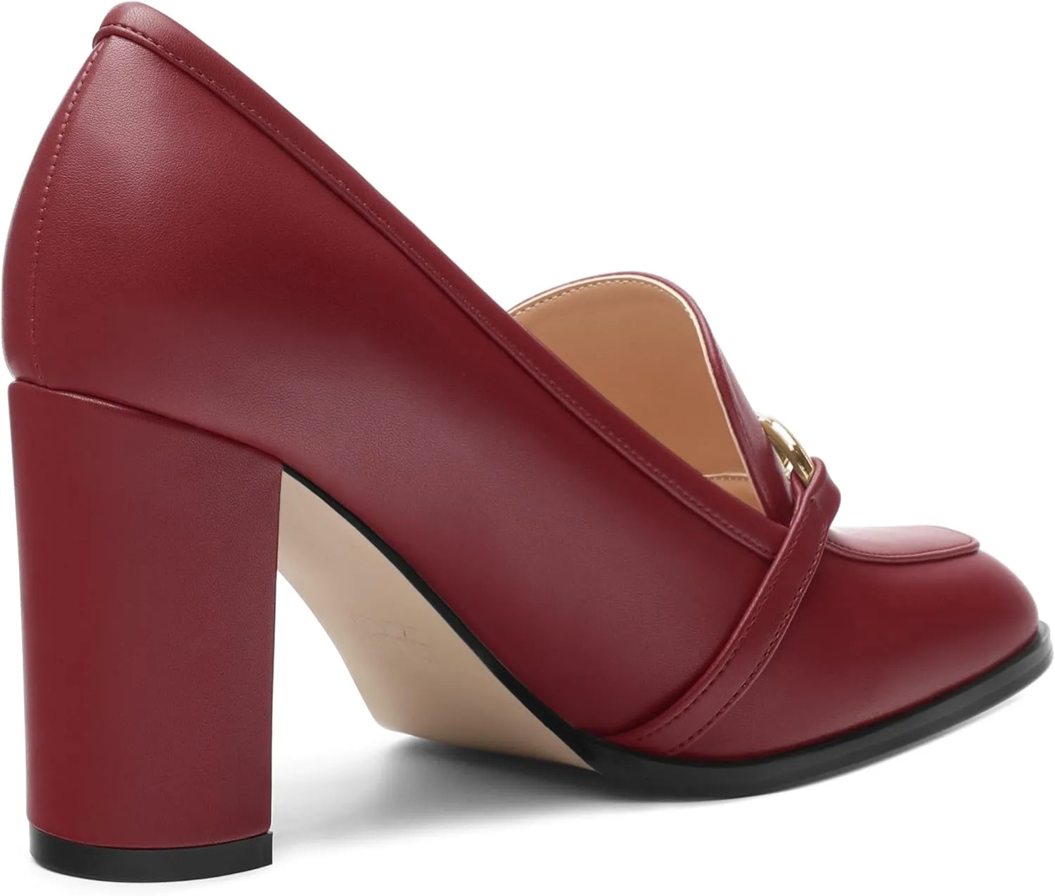 Women's Loafers - Square Toe High Heels Shoes for Women, Metal Buckle Fashion Women's Pumps Shoes for Party Dress Wedding Office