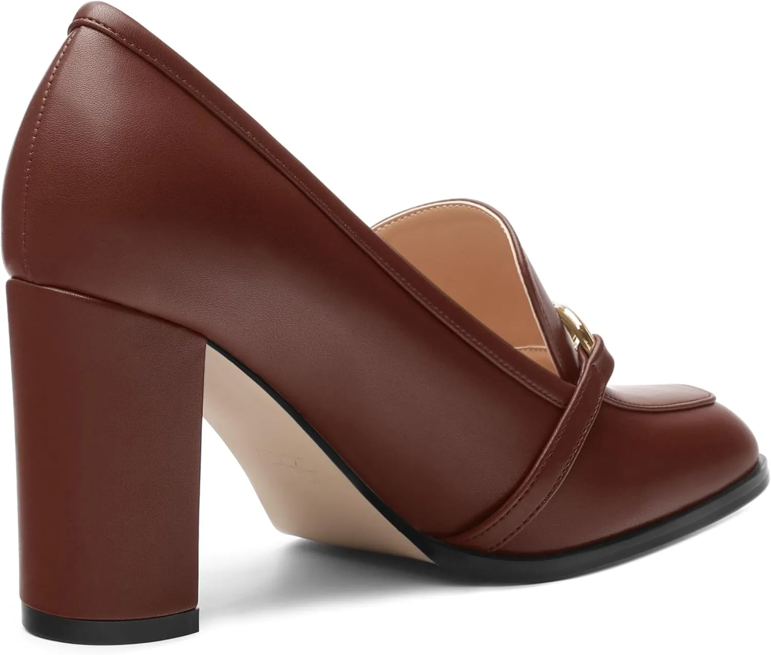 Women's Loafers - Square Toe High Heels Shoes for Women, Metal Buckle Fashion Women's Pumps Shoes for Party Dress Wedding Office