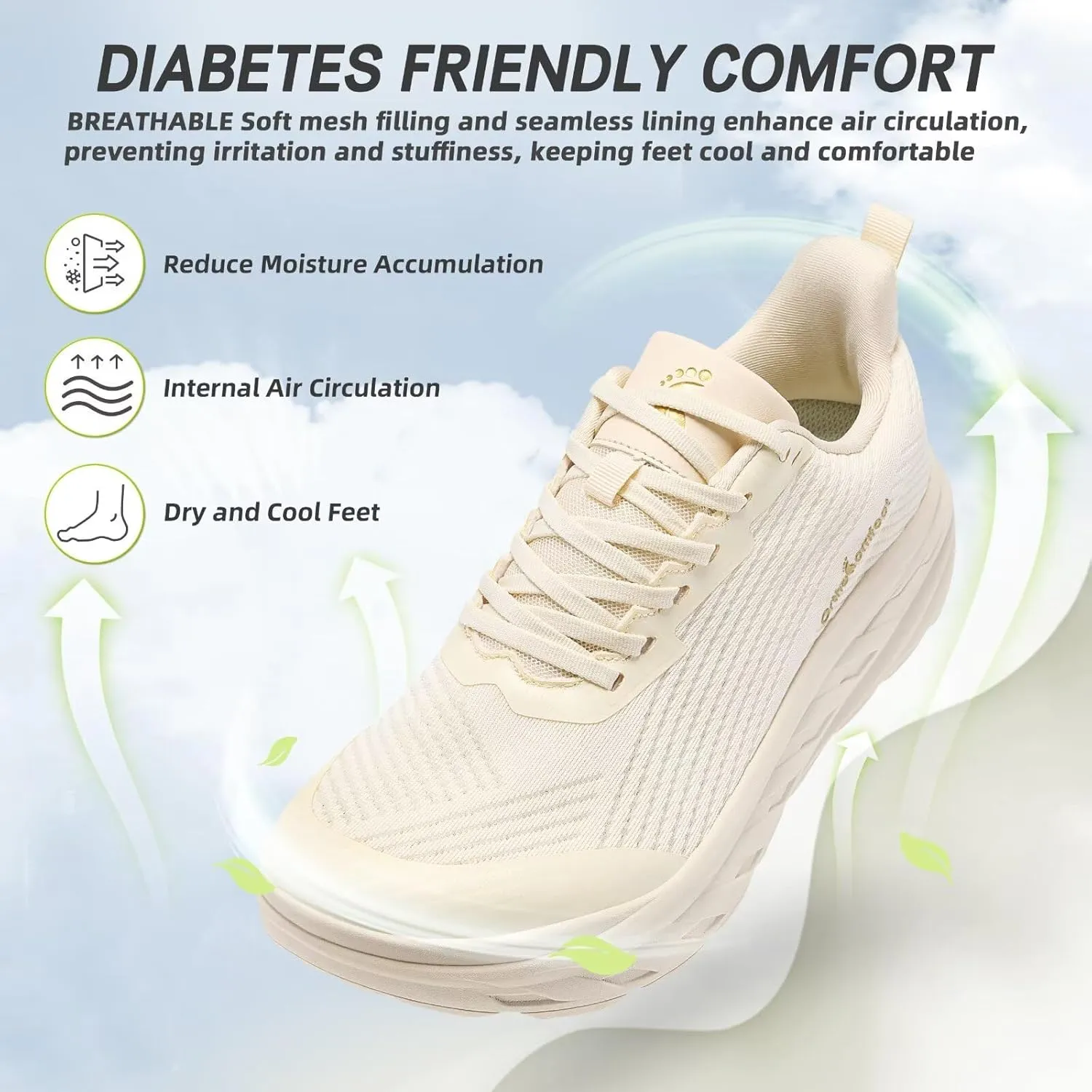 Women's Orthopedic Diabetic Wide Running Shoes: Comfortable Casual Arch Support Plantar Fasciitis Fashion Sneakers, High Arch Work Tennis Walking Shoes for Foot and Heel Pain Relief
