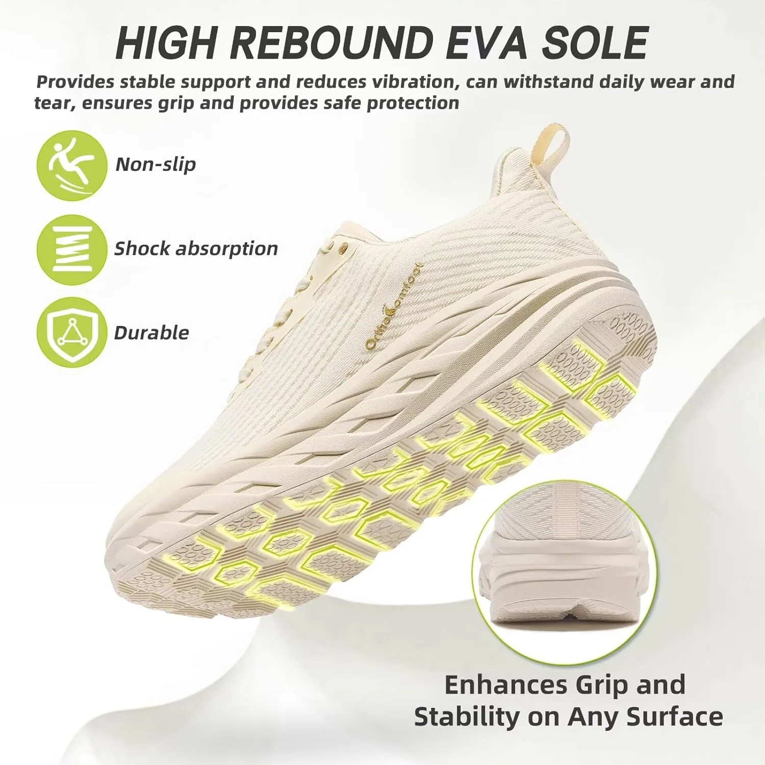 Women's Orthopedic Diabetic Wide Running Shoes: Comfortable Casual Arch Support Plantar Fasciitis Fashion Sneakers, High Arch Work Tennis Walking Shoes for Foot and Heel Pain Relief