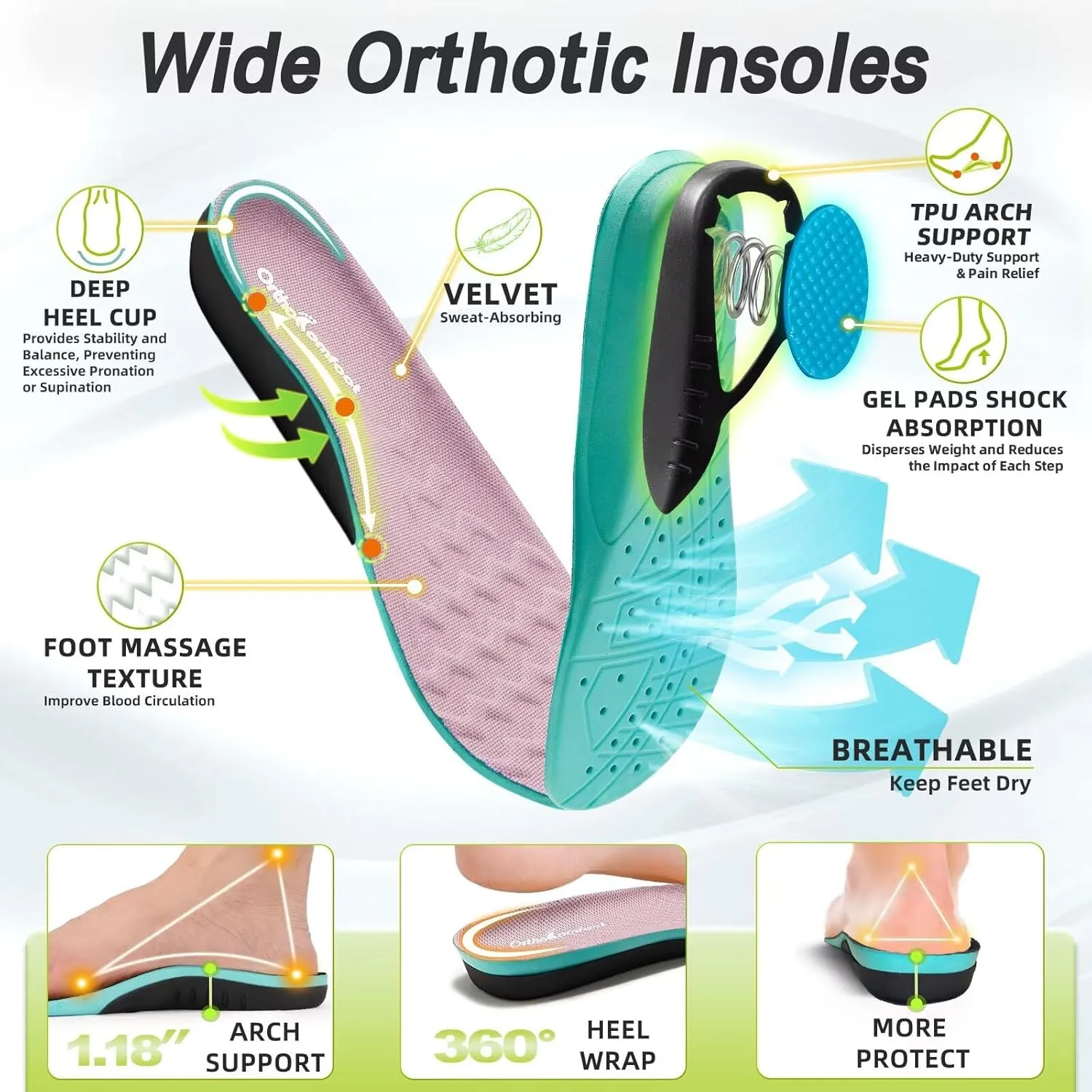 Women's Orthopedic Diabetic Wide Running Shoes: Comfortable Casual Arch Support Plantar Fasciitis Fashion Sneakers, High Arch Work Tennis Walking Shoes for Foot and Heel Pain Relief