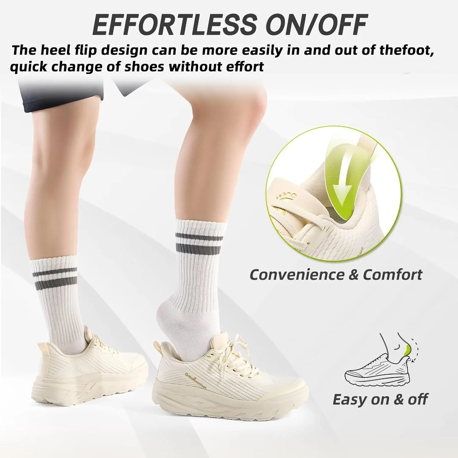Women's Orthopedic Diabetic Wide Running Shoes: Comfortable Casual Arch Support Plantar Fasciitis Fashion Sneakers, High Arch Work Tennis Walking Shoes for Foot and Heel Pain Relief