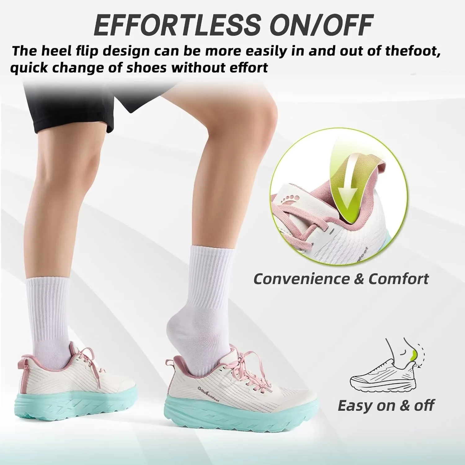 Women's Orthopedic Diabetic Wide Running Shoes: Comfortable Casual Arch Support Plantar Fasciitis Fashion Sneakers, High Arch Work Tennis Walking Shoes for Foot and Heel Pain Relief