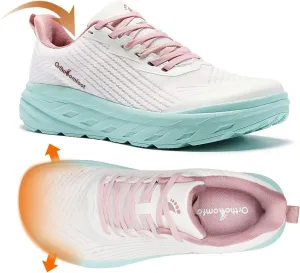 Women's Orthopedic Diabetic Wide Running Shoes: Comfortable Casual Arch Support Plantar Fasciitis Fashion Sneakers, High Arch Work Tennis Walking Shoes for Foot and Heel Pain Relief