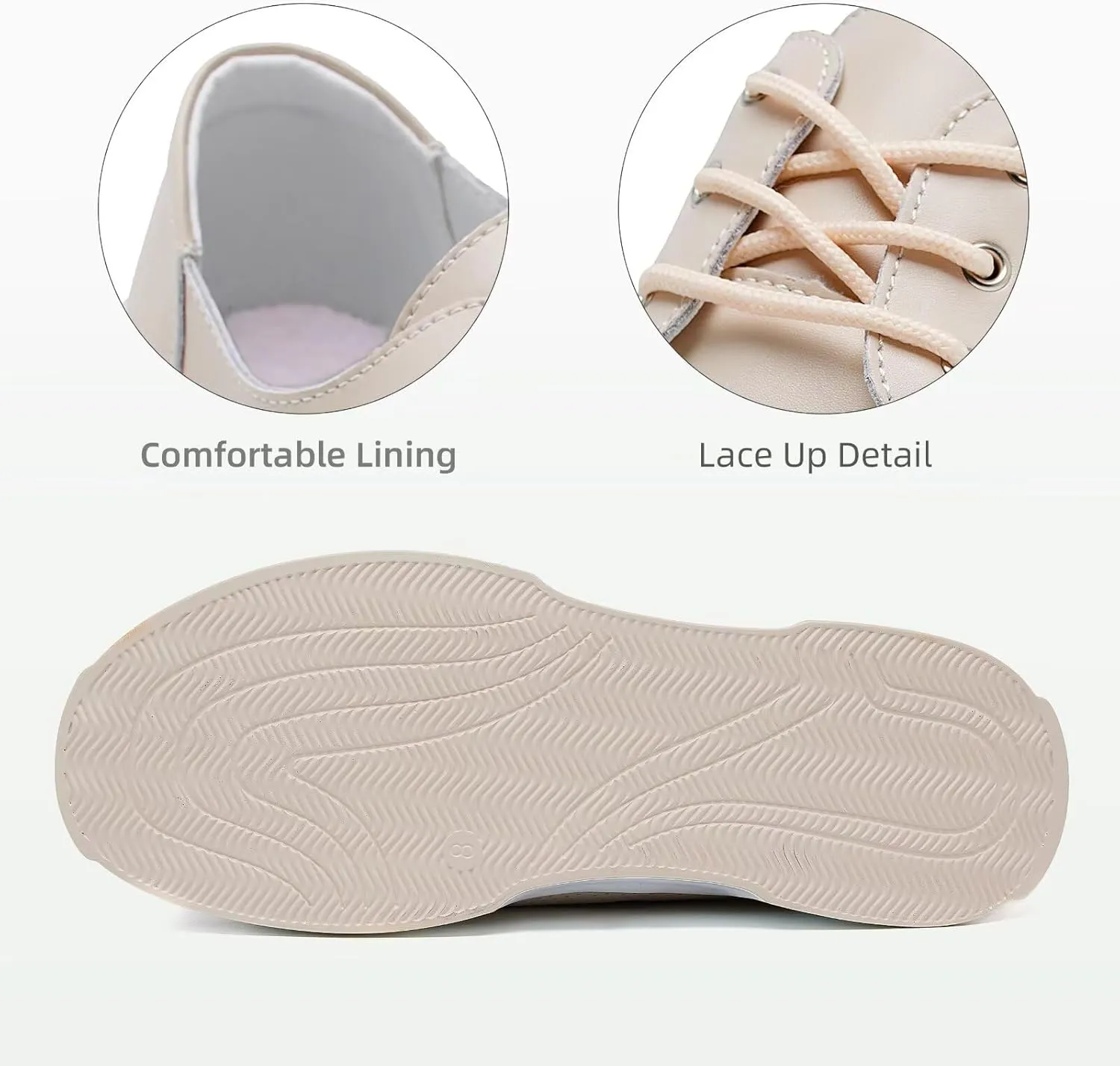 Women's Orthopedic Leather Dress Walking Shoes: Casual Sneakers with Arch Support for Plantar Fasciitis, Comfortable Supportive Shoes with Orthotic Insoles for Foot and Heel Pain