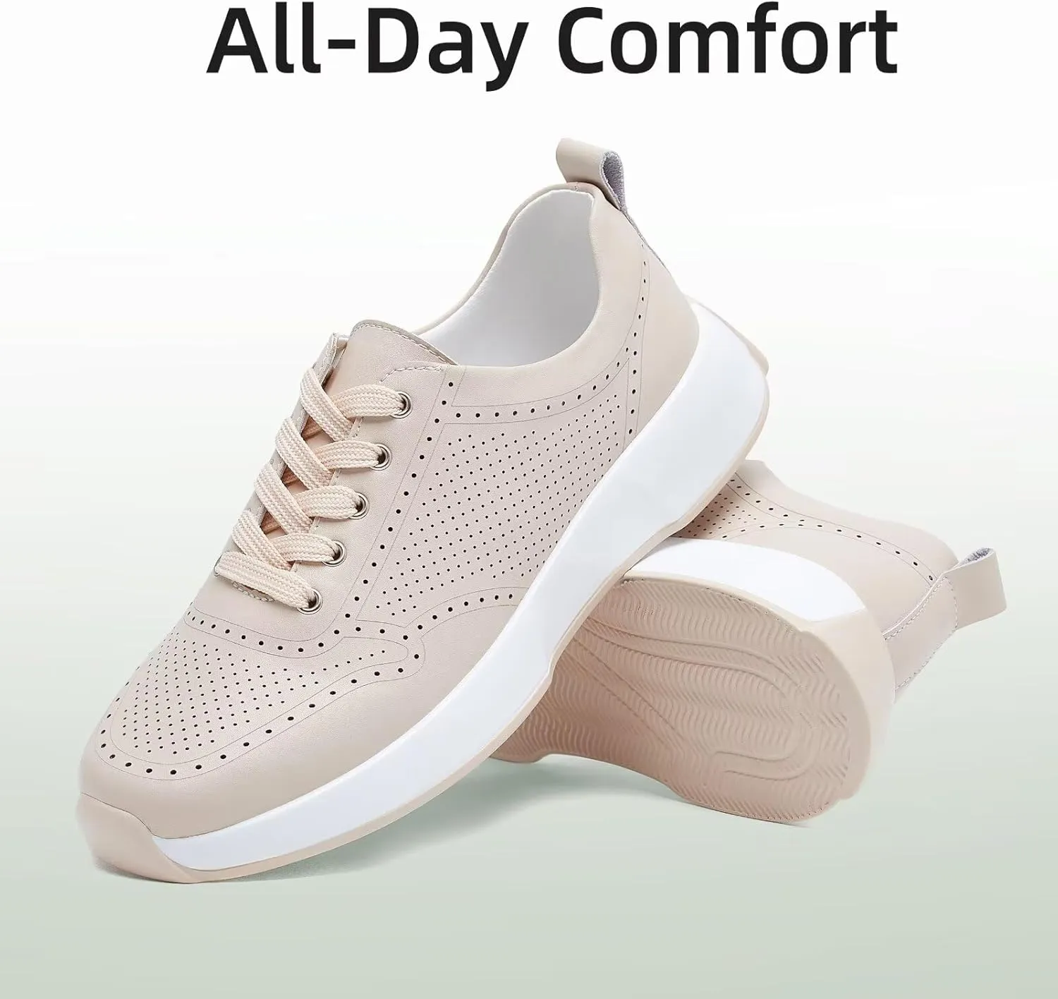 Women's Orthopedic Leather Dress Walking Shoes: Comfortable Shoes with Arch Support for Plantar Fasciitis, Casual Flat Feet Supportive Fashion Sneakers for Foot and Heel Pain Relief