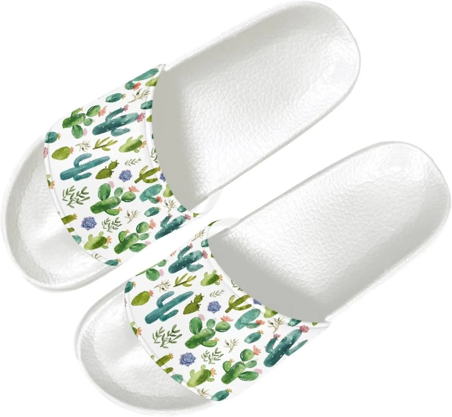 Womens Pillow House Comfy Slide Sandals Open Toe White Flat Shoes Leather Slip On Sandals Quick Drying Slippers Pain Relief Footwear Easy to Clean