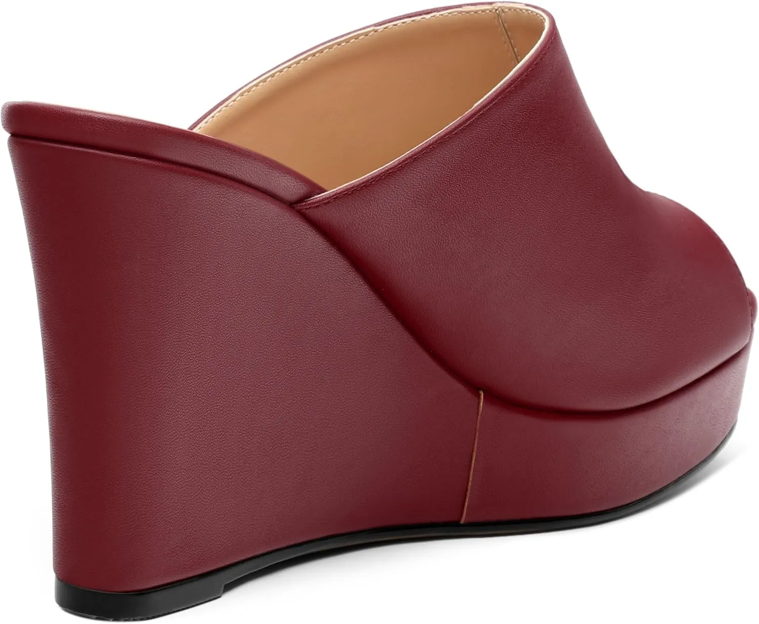 Women's Platform Heels Wedge Sandals Open Toe Slip on High Heels Comfortable Matte Mules Heeled Sandals Dressy Pumps Shoes