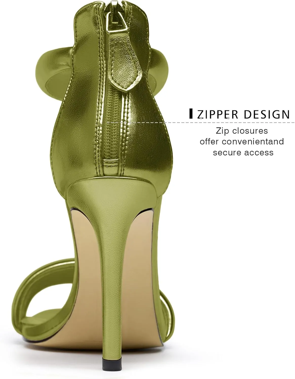 Women's Pump Open Toe Heel Sandals Back Zipper Round Ankle Strappy Stiletto Heels Sparkle Glitter Metallic Party Sexy Wedding Dressy Shoes