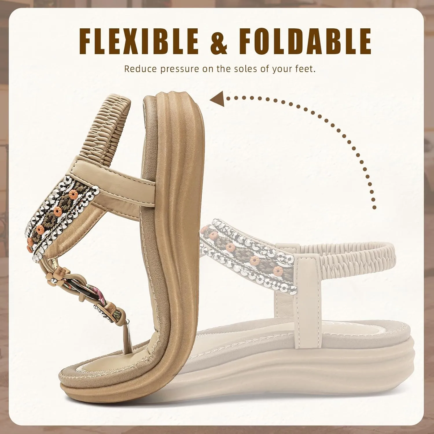 Womens Sandals Comfortable Dressy with Elastic Ankle Strap