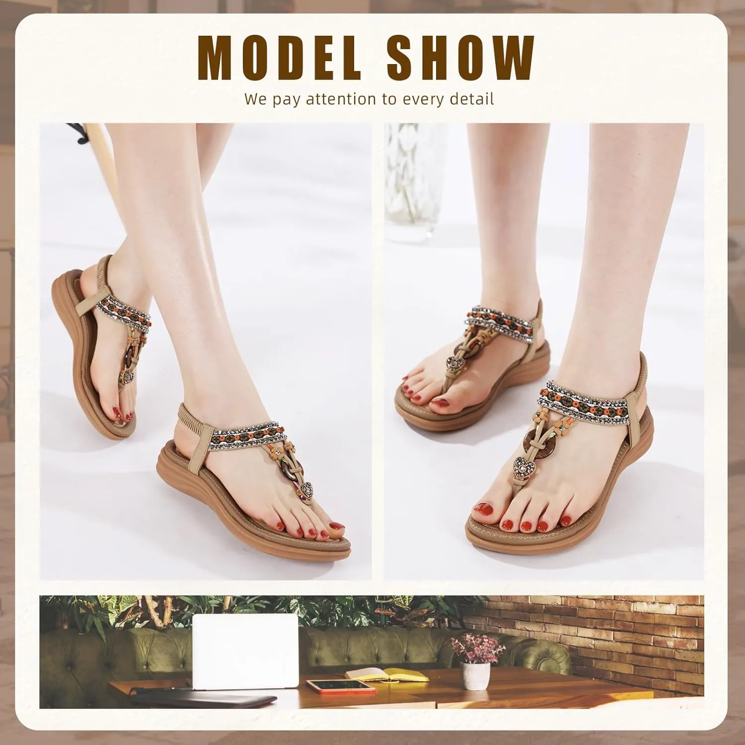 Womens Sandals Comfortable Dressy with Elastic Ankle Strap