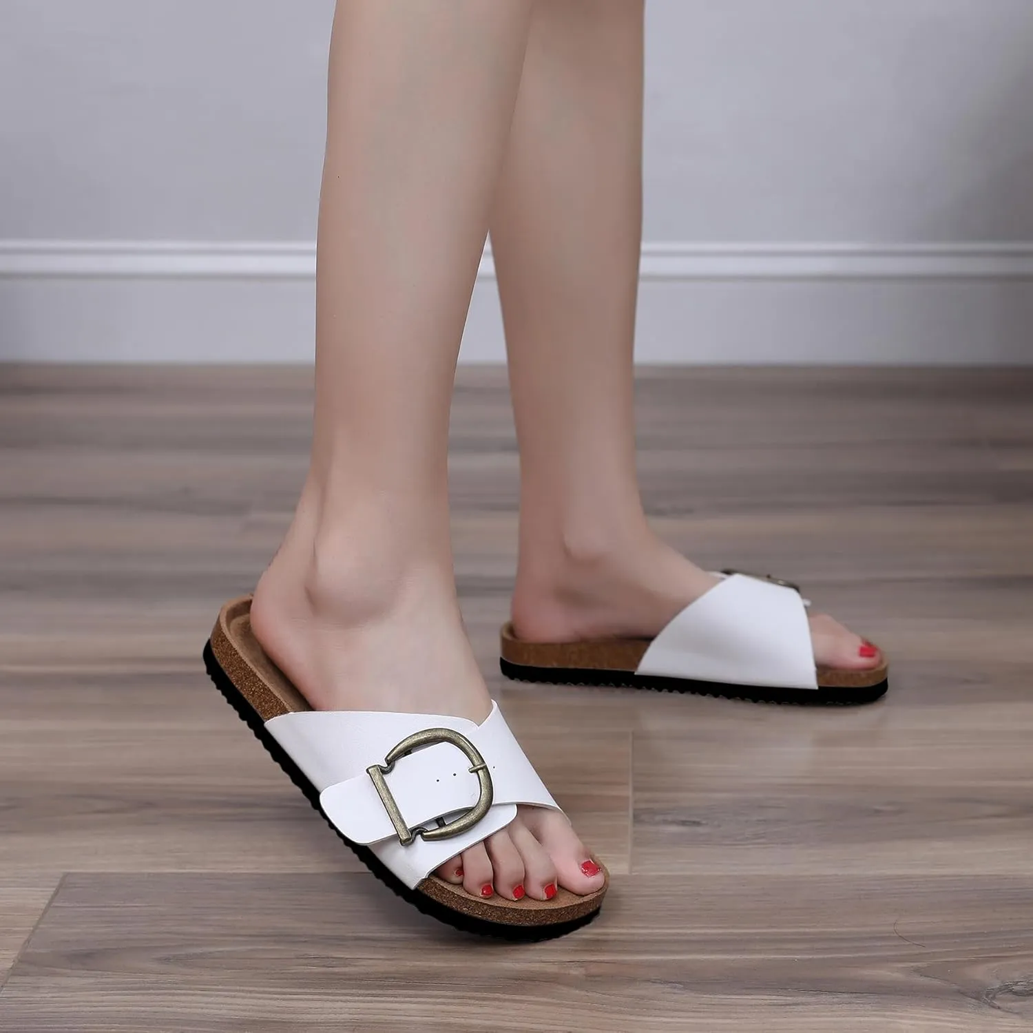 Women's Sandals with Comfort Cork Footbed Summer Outdoor Slide Sandals