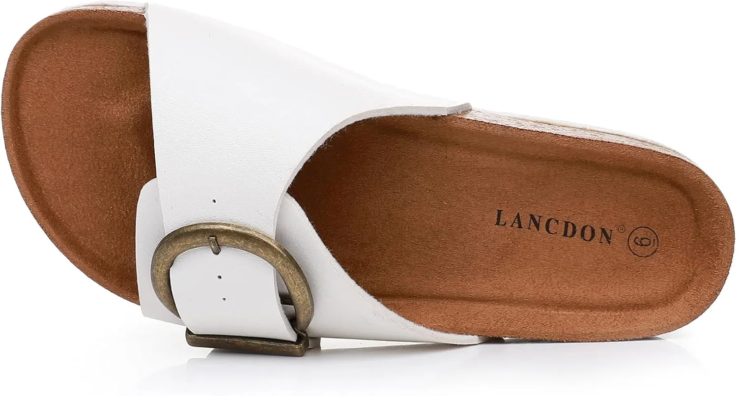 Women's Sandals with Comfort Cork Footbed Summer Outdoor Slide Sandals