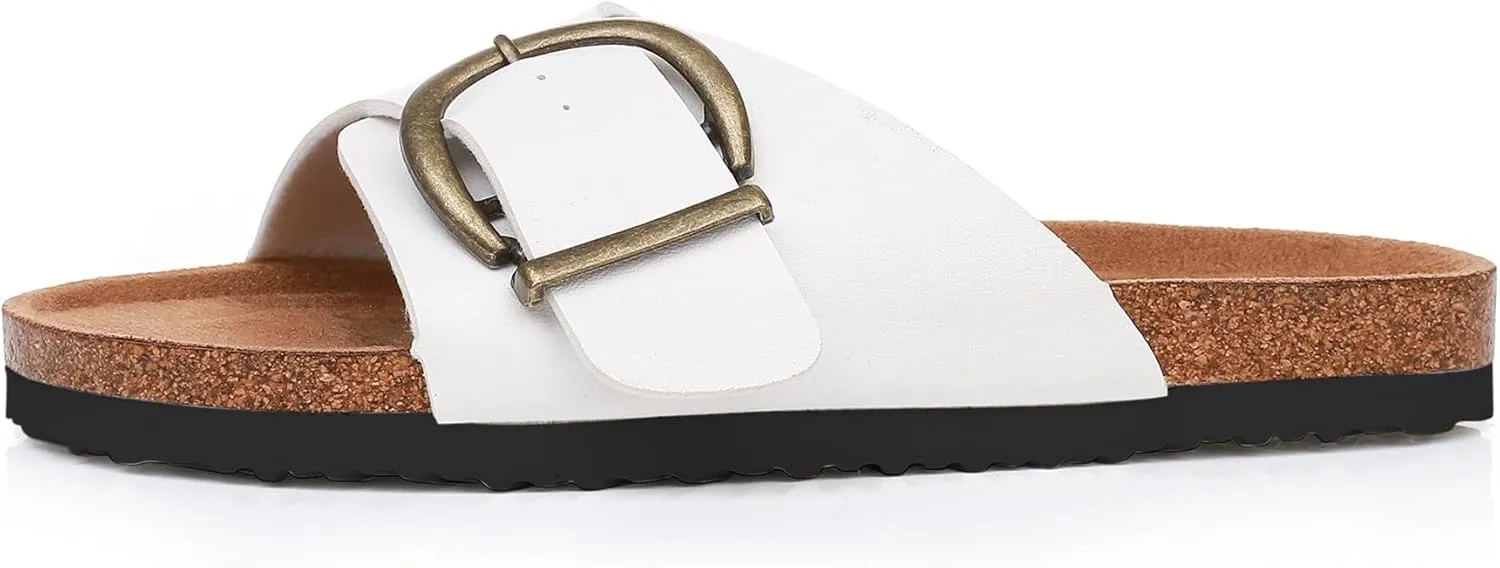 Women's Sandals with Comfort Cork Footbed Summer Outdoor Slide Sandals