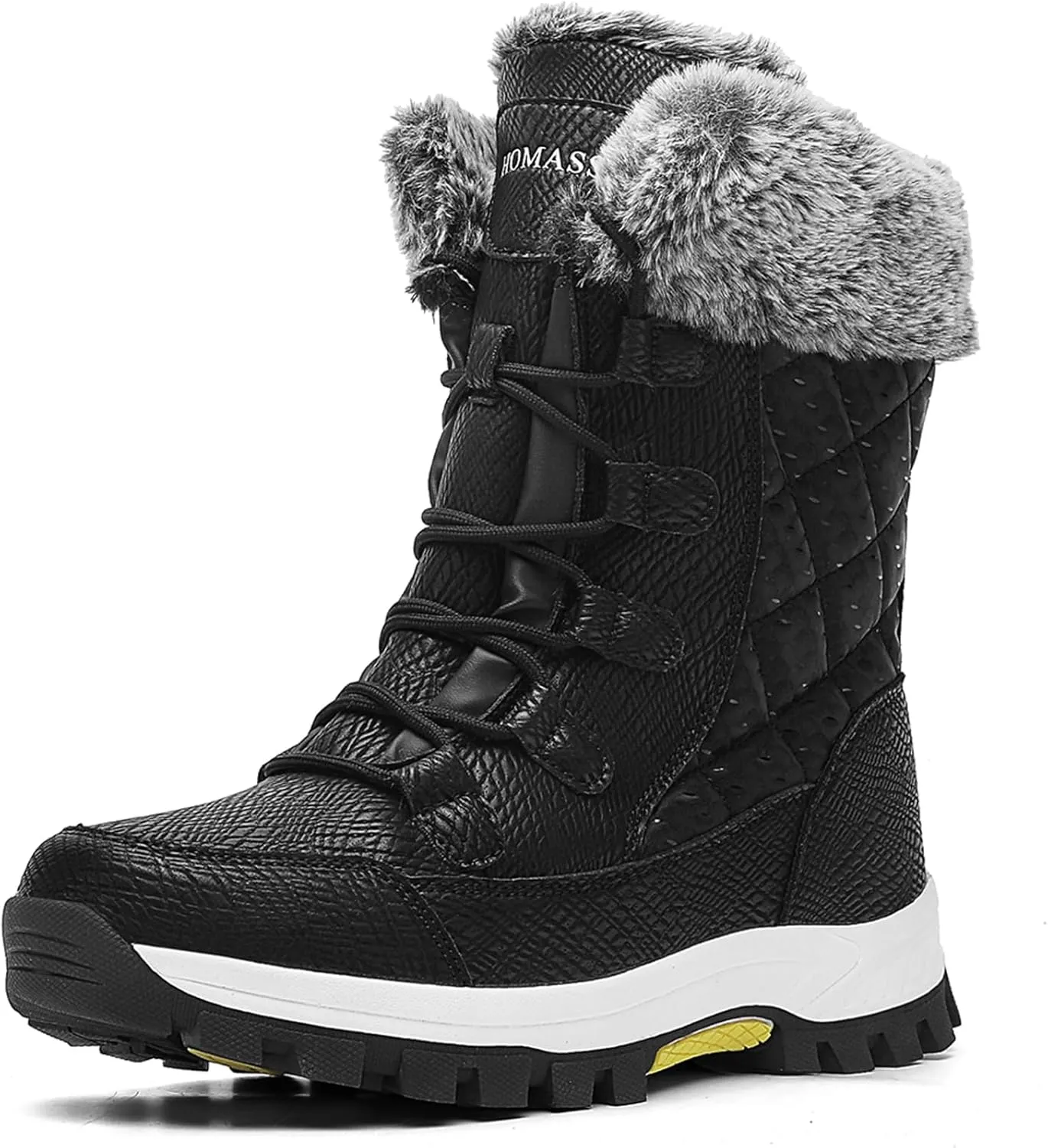 Women's Snow Boots Waterproof Winter Boot Walking Comfortable Hiking Outdoor Lace-Up Booties Fur Lined Mid Calf Warm shoes