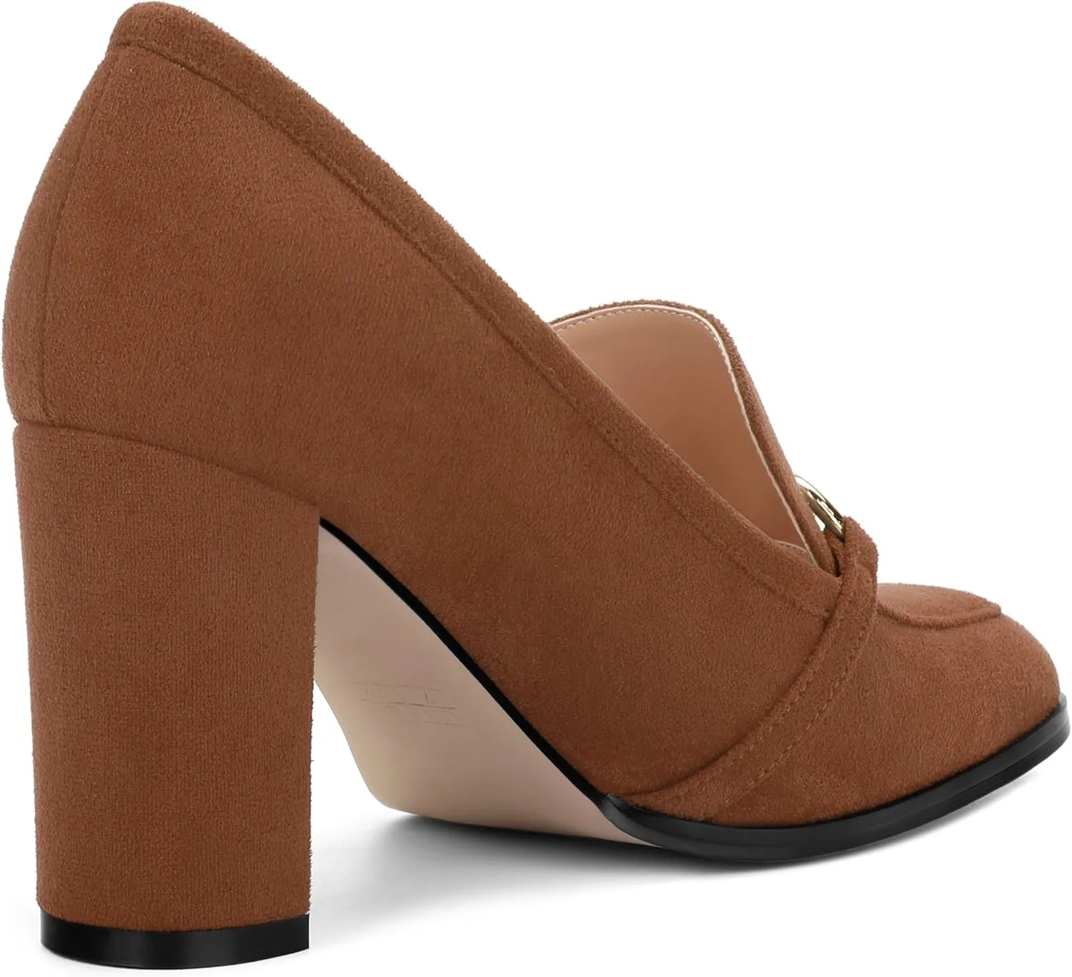 Women's Square Toe High Heeled Loafers, Fashion Chunky Heel Pumps for Women, Casual Party Work Shoes