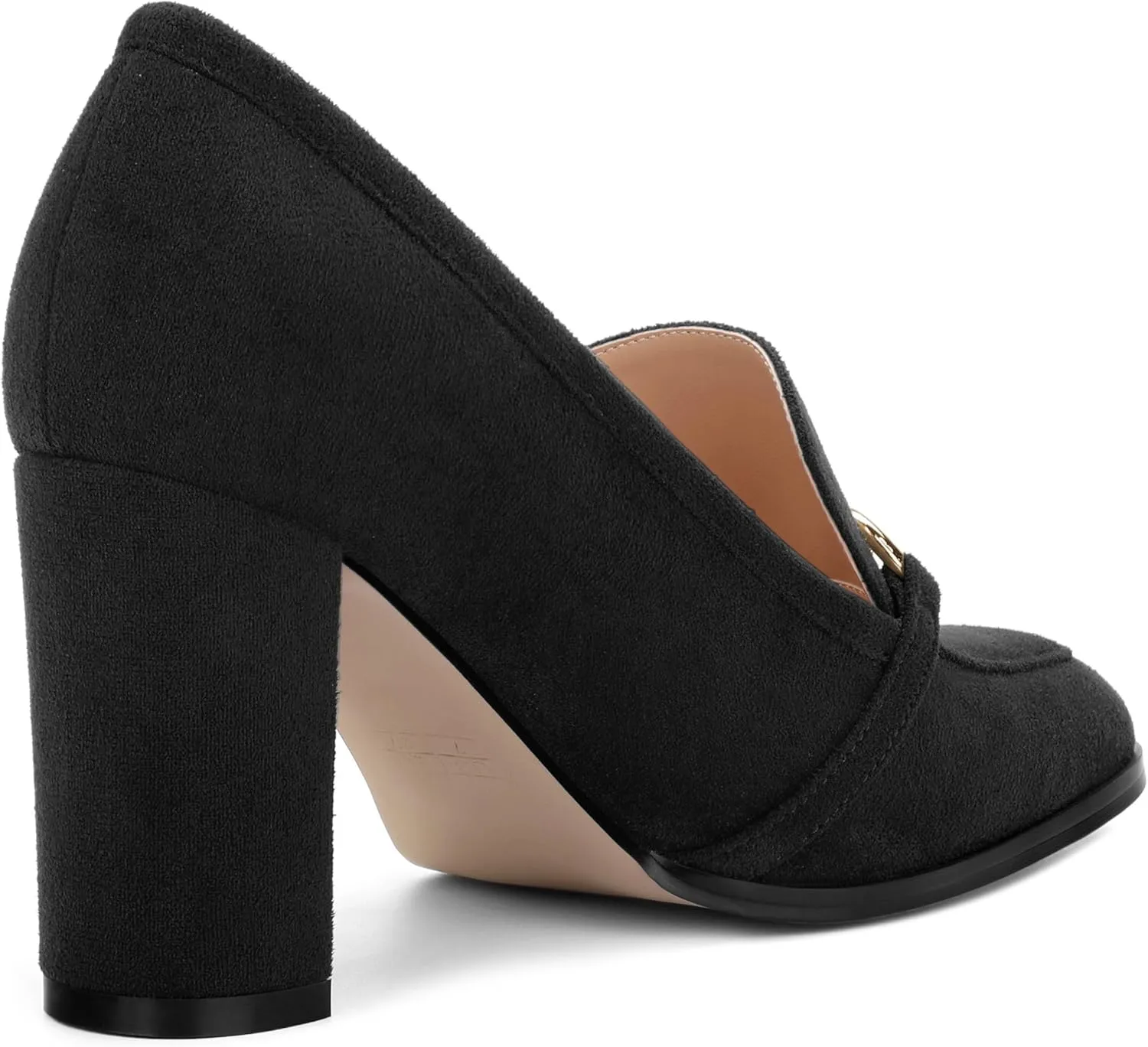 Women's Square Toe High Heeled Loafers, Fashion Chunky Heel Pumps for Women, Casual Party Work Shoes