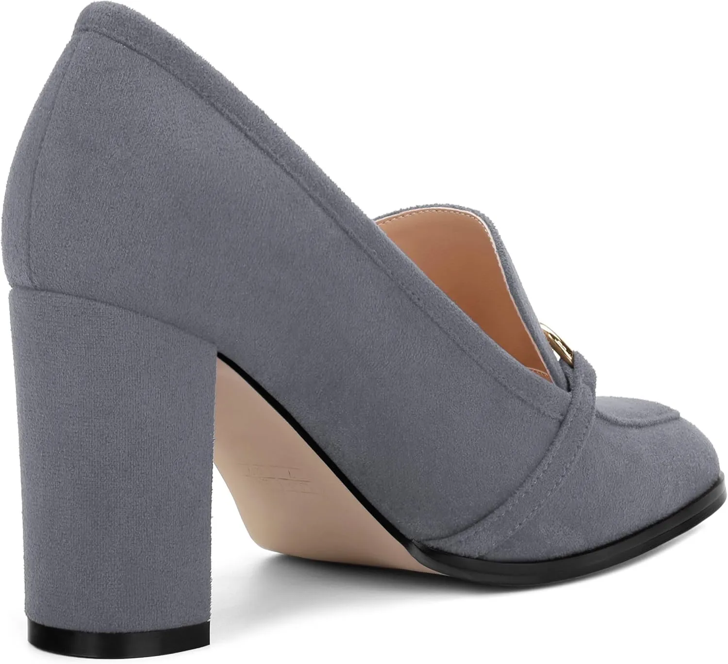 Women's Square Toe High Heeled Loafers, Fashion Chunky Heel Pumps for Women, Casual Party Work Shoes