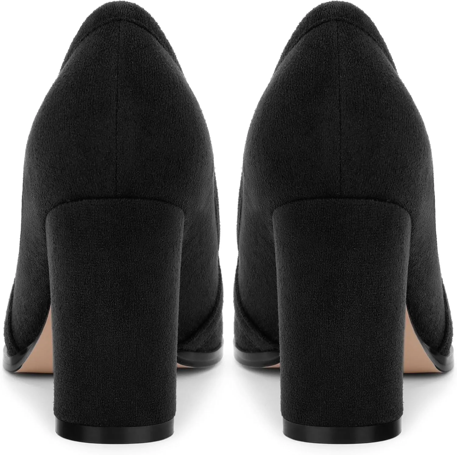 Women's Square Toe High Heeled Loafers, Fashion Chunky Heel Pumps for Women, Casual Party Work Shoes
