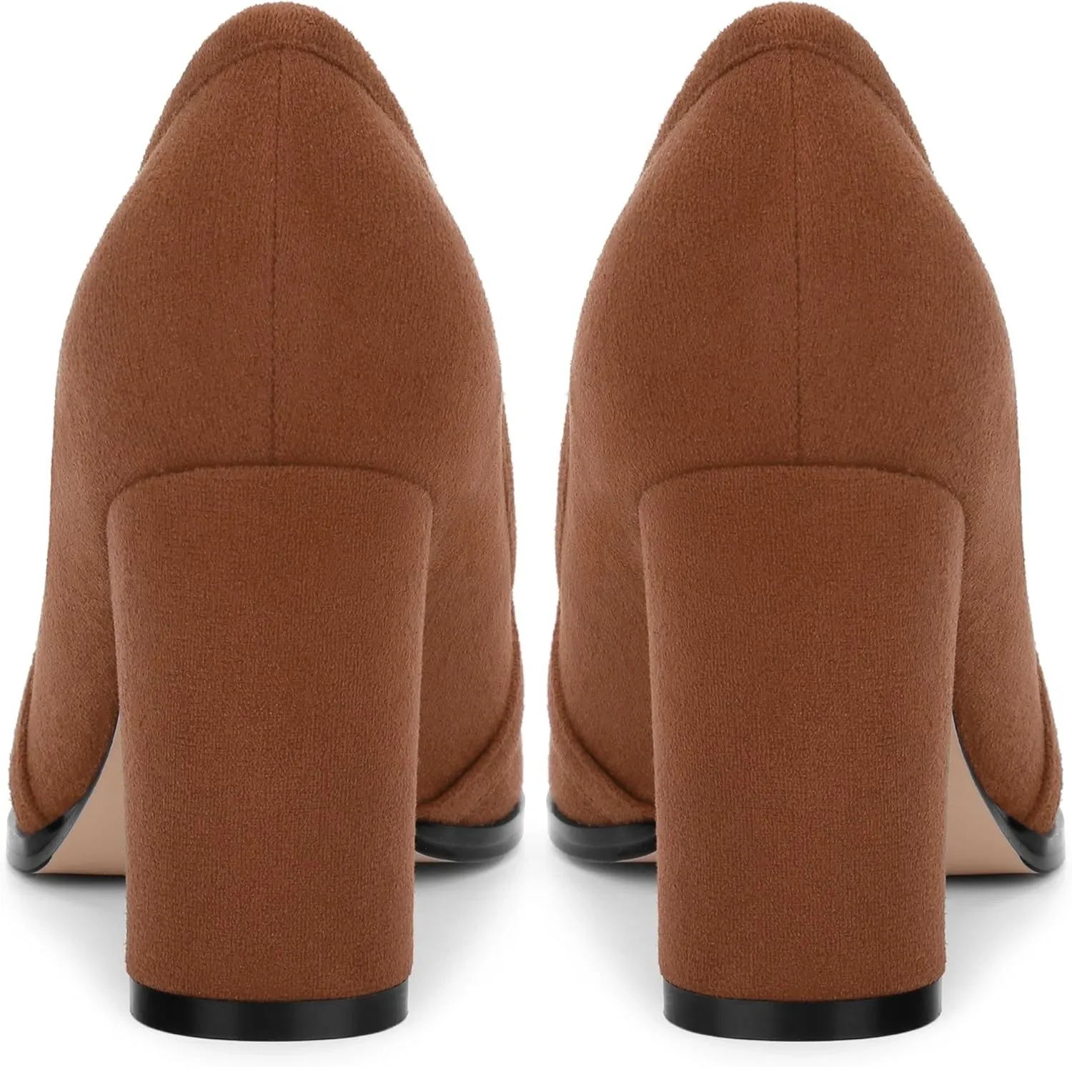 Women's Square Toe High Heeled Loafers, Fashion Chunky Heel Pumps for Women, Casual Party Work Shoes