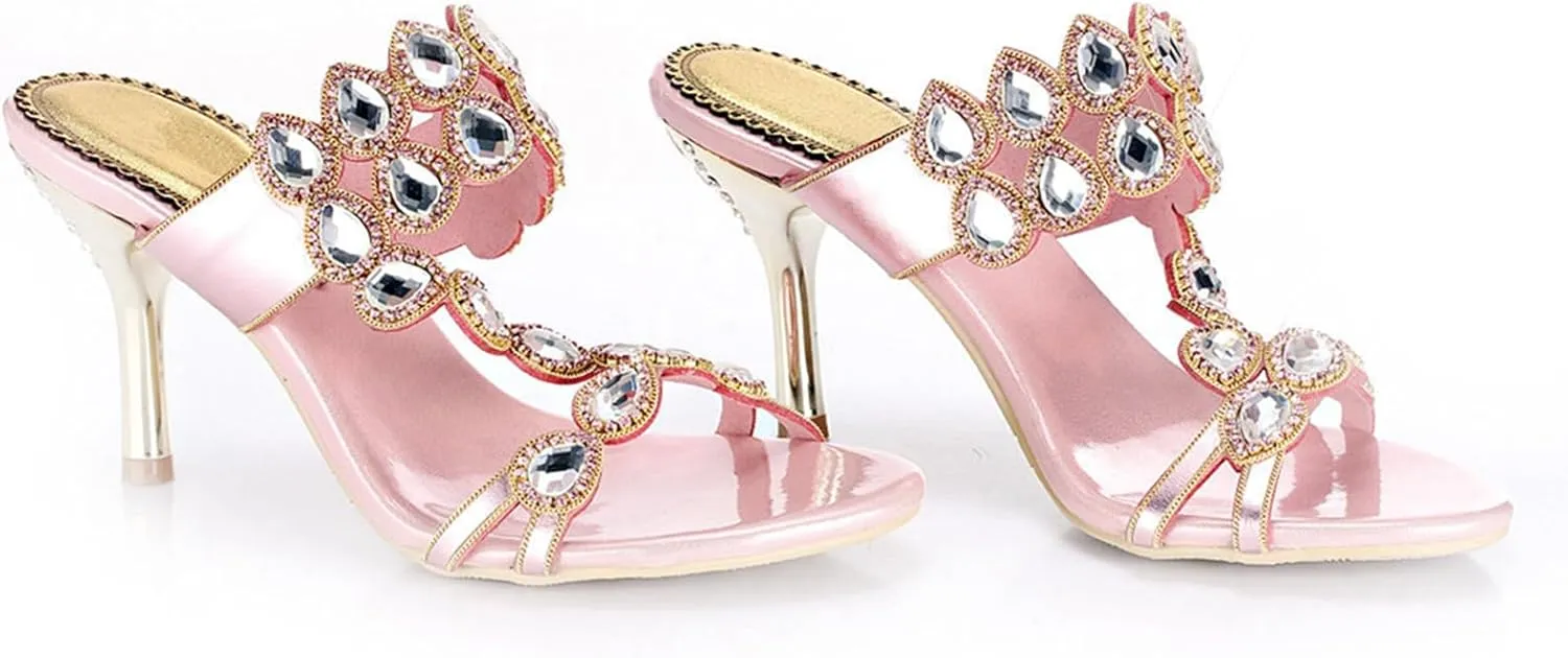Women's Stylish Sparkle Rhinestone Sandals Jeweled Sandals Summer Sandals Womens Mules Sandals