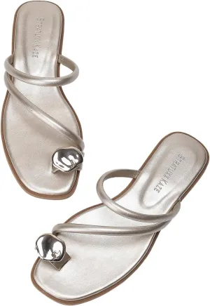 Women's Toe Ring Thong Sandals Open Toe Slide Flat Sandals Casual Summer Flip Flop Flat Sandals