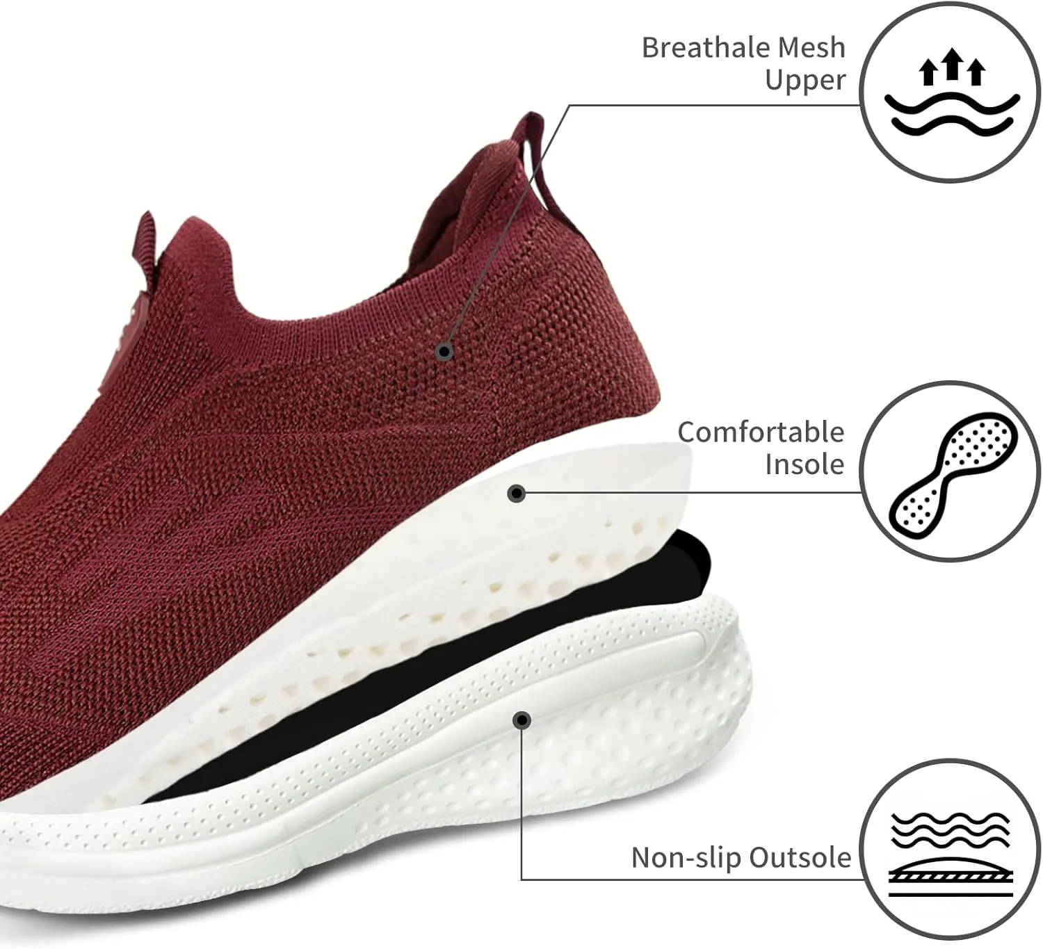 Women's Walking Shoes Lightweight Comfort Workout Casual Non Slip Fashion Sneakers