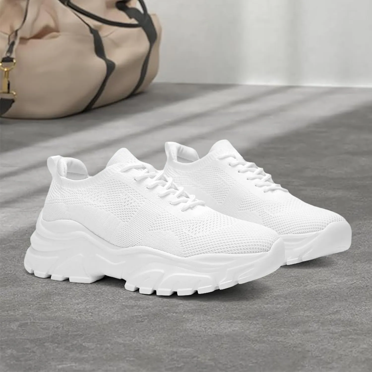 Womens Walking Shoes Non Slip Ladies Running Fashion Athletic Sneakers Work Gym Tennis Athletic Sports Comfort Breathable Lightweight Mesh Soft Sole