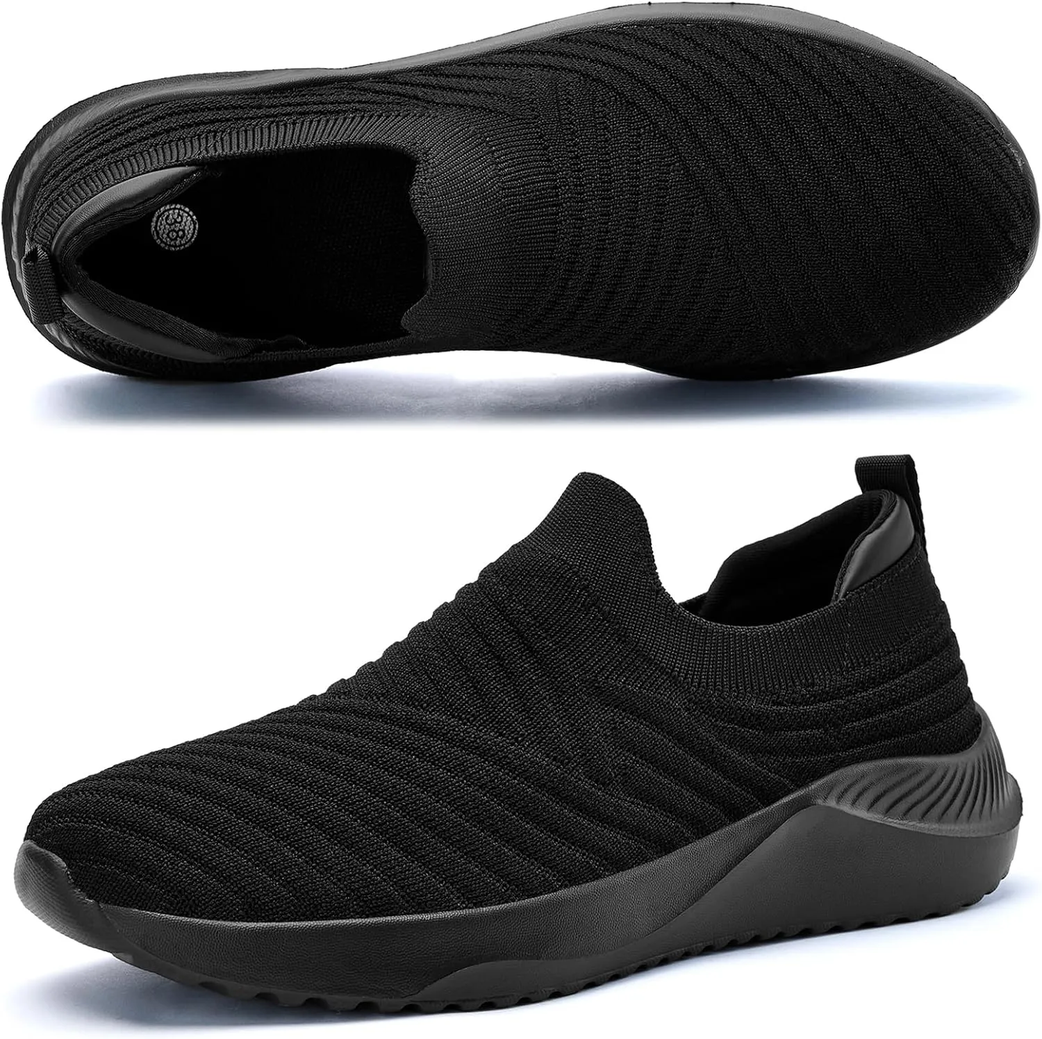 Womens Walking Shoes Slip on Sneakers Comfortable Knitted Mesh Sneakers Lightweight Casual Work Shoes